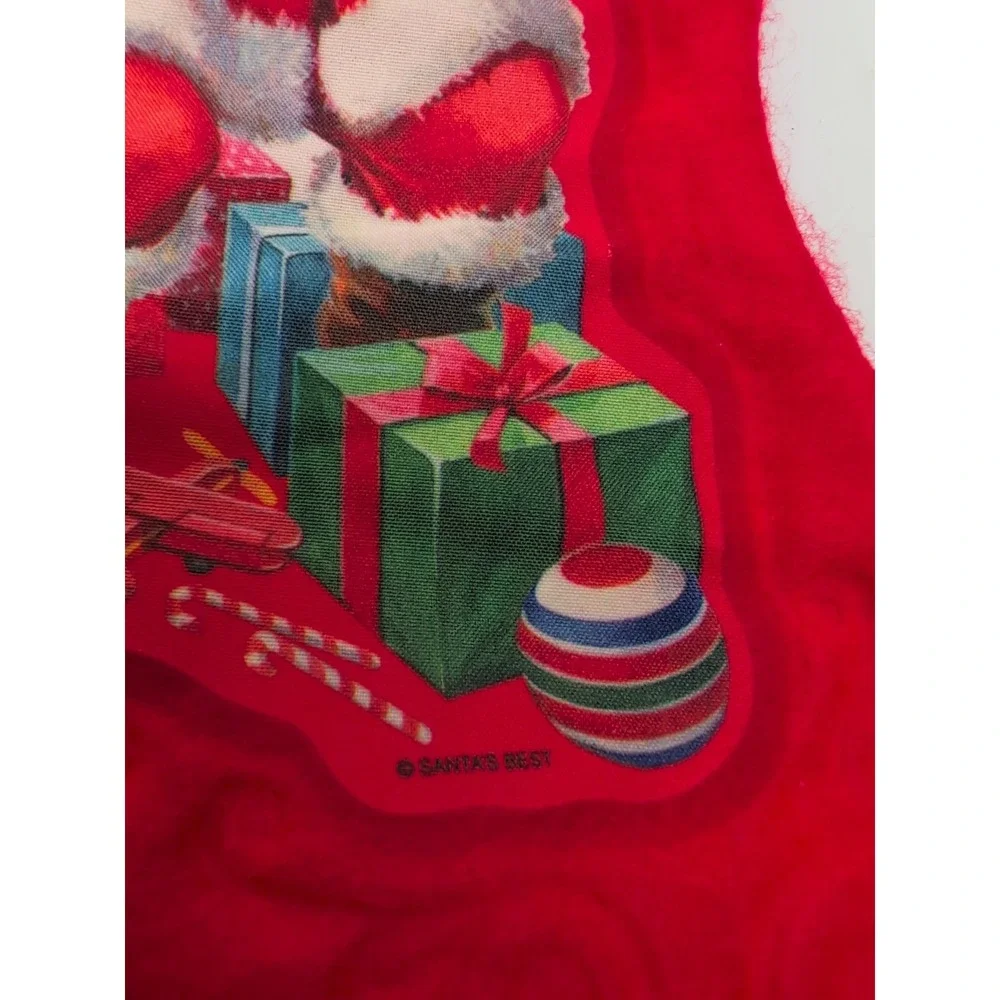 VINTAGE SANTAS BEST COTTON CHRISTMAS‎ STOCKING MULTICOLOR 14
